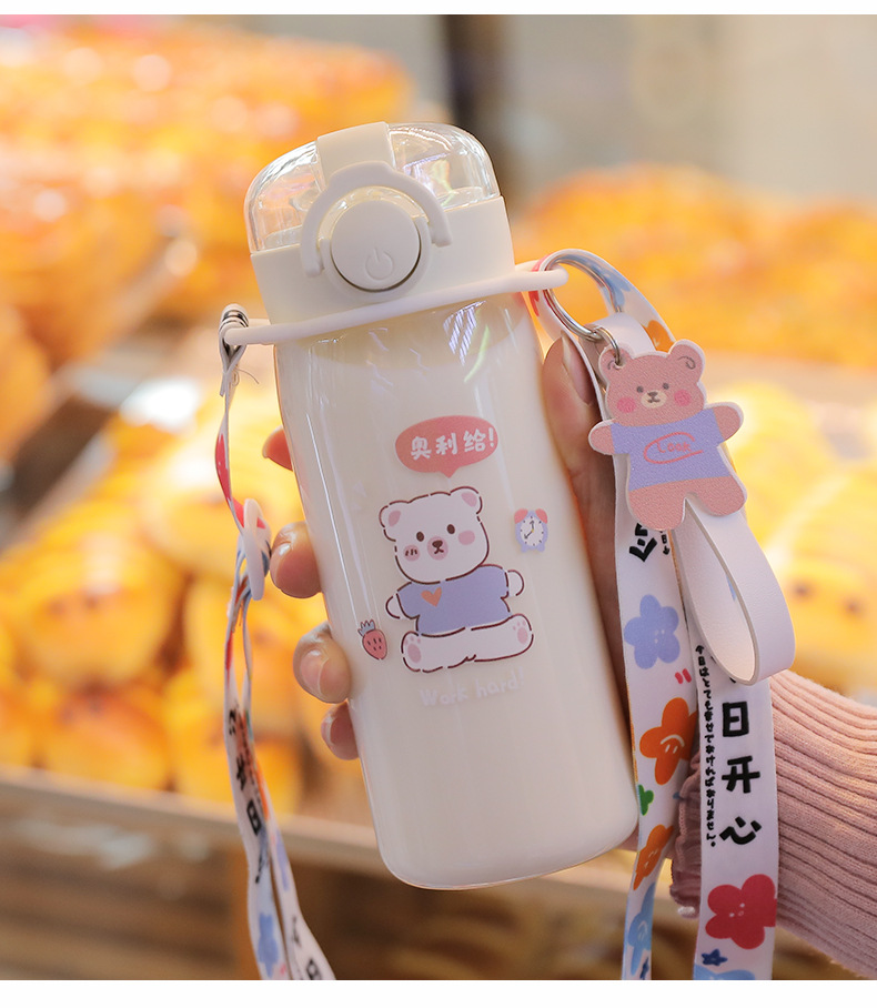 可爱高颜值塑料水杯儿童便携弹跳吸管学生户外运动随手杯日用百货详情22