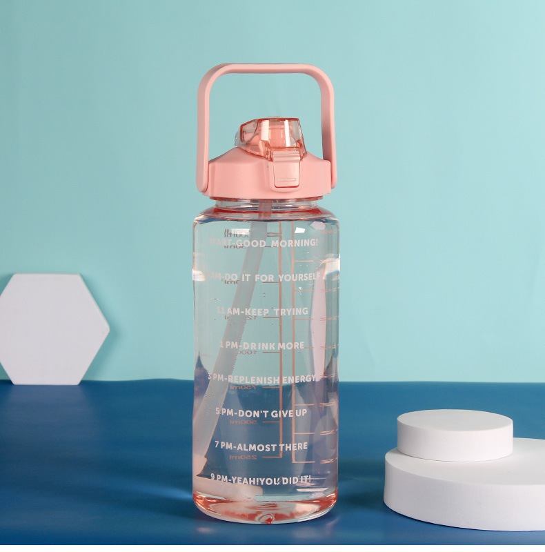 2000ml large-capacity plastic water bottle for sports, gym large-bellied cup, straw, space cup, water bottle, tonton cup pic 13
