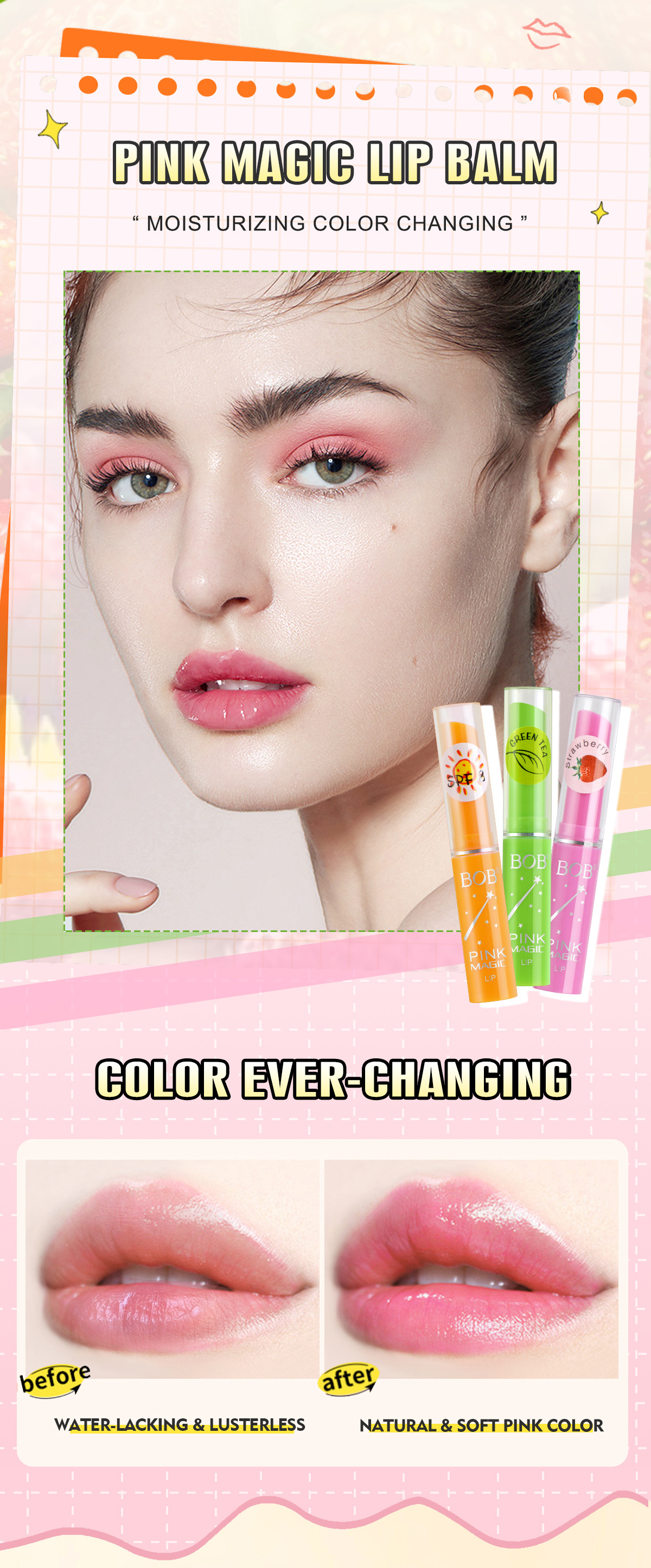 Cross-border bob Lip Balm Full Range Aloe Vera Hydrating and Moisturizing Double Care Lip Balm pic 2