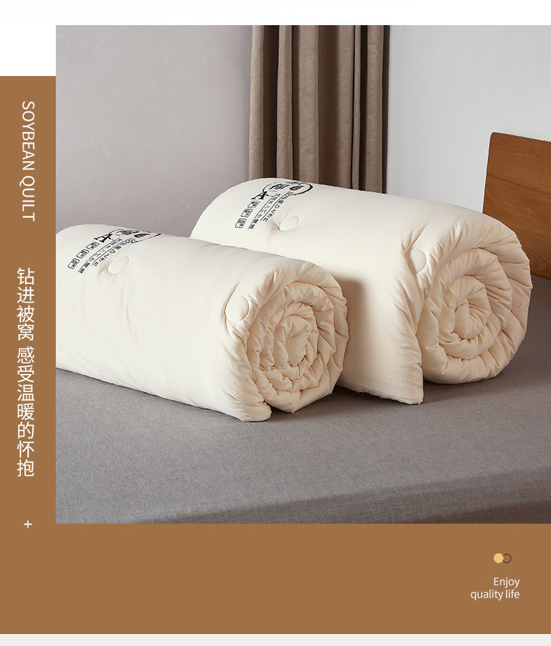 A类母婴大豆纤维被原棉加厚冬被宿舍酒店春秋夏被芯高端礼品被子详情22