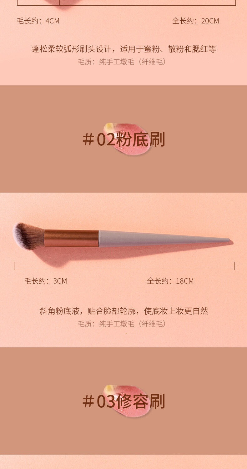 A complete set of 13 popular milk tea-colored makeup brushes, loose powder eyeshadow powder, quick-drying soft bristles for beginners pic 6