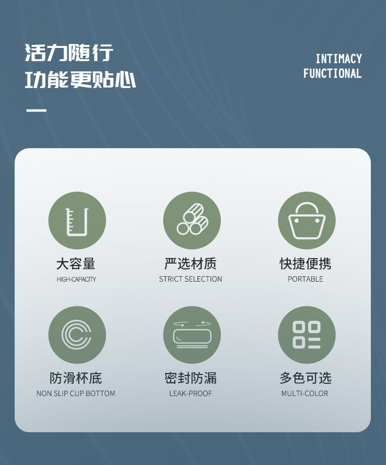 Outdoor portable sports water bottle, 304 stainless steel double-layer vacuum insulated cup, new stainless steel climbing straw cup pic 4