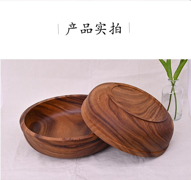 整木圆形复古风相思木碗木头日式沙拉碗实木装汤碗量大从优详情20
