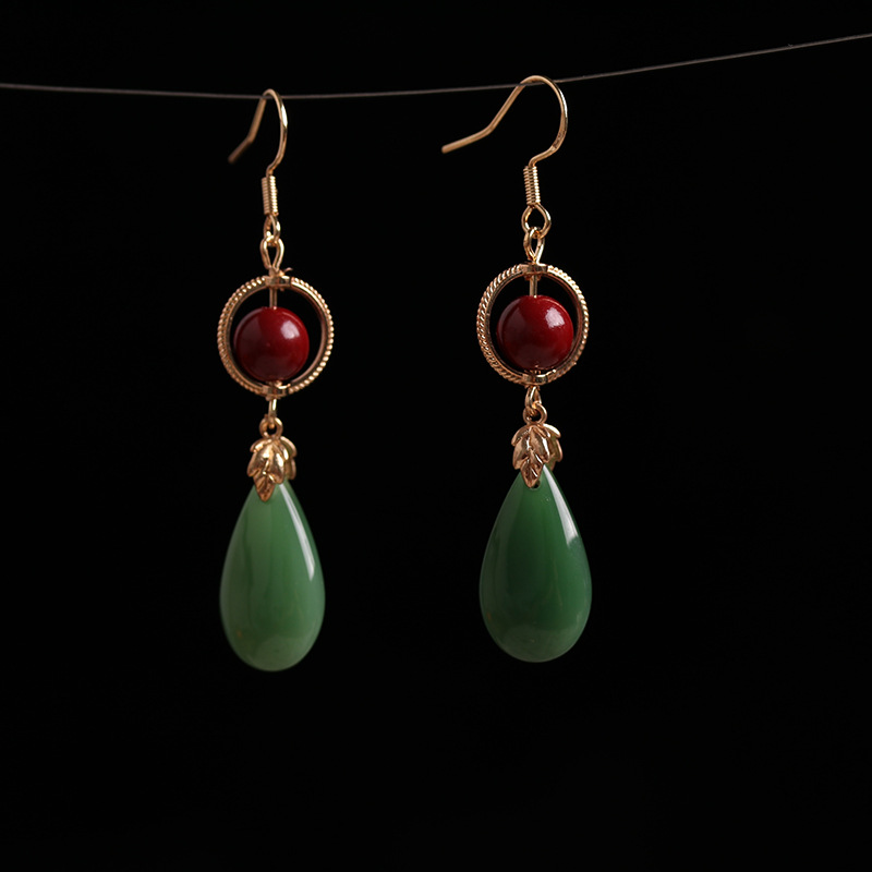 新中式耳饰国风925银防过敏耳钩复古宫廷风民族汉服旗袍古风耳环详情11