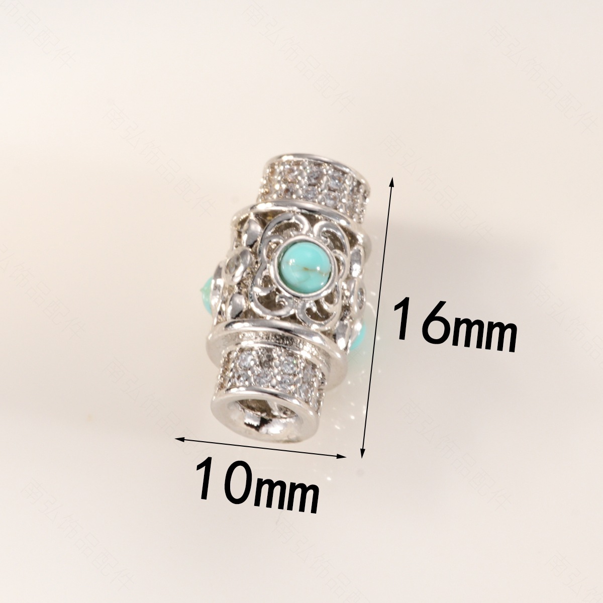 DIY jewelry accessories for bracelets, necklaces and clasp caps, fully set with zirconium turquoise beads and plated with real gold to retain color and have a high-end feel pic 5
