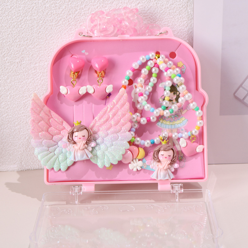 DIY儿童首饰礼盒公主手链戒指耳夹套装女童节日礼包可爱宝宝发饰详情9