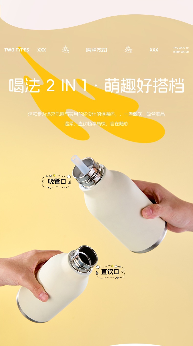 新款动物卡通杯公仔杯跨境热门亚马逊不锈钢水杯儿童316保温杯详情3