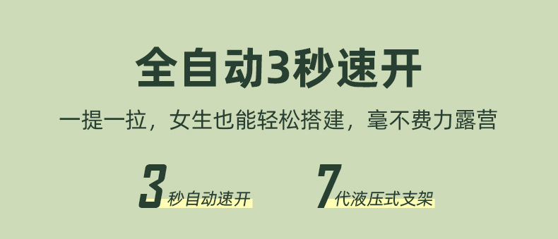 盛源秋日野营自动速开公园帐篷带门厅涂银黑胶户外露营帐篷套装详情32