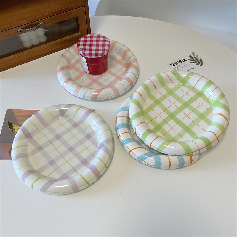 Internet-famous dudu plate, ceramic plate, home high-end dining plate, Ins-style cake and dessert plate, afternoon tea Western dining plate pic 4