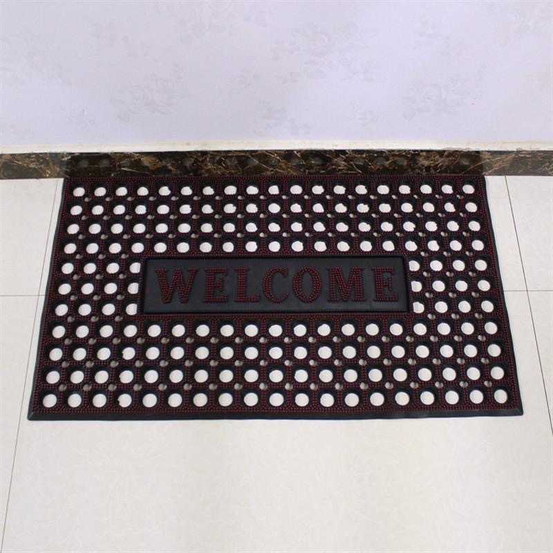 Thickened PVC mud scraping mat, hollowed-out foot mat, heavy and wear-resistant grid anti-slip entrance door mat pic 5