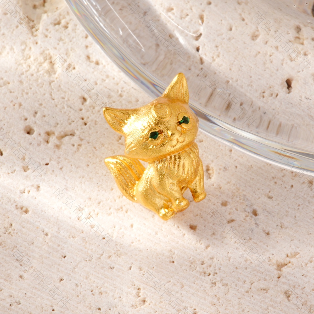 New ancient method sand gold high color retention zirconium fox bead traditional Chinese style high-end bracelet necklace DIY accessory pic 9
