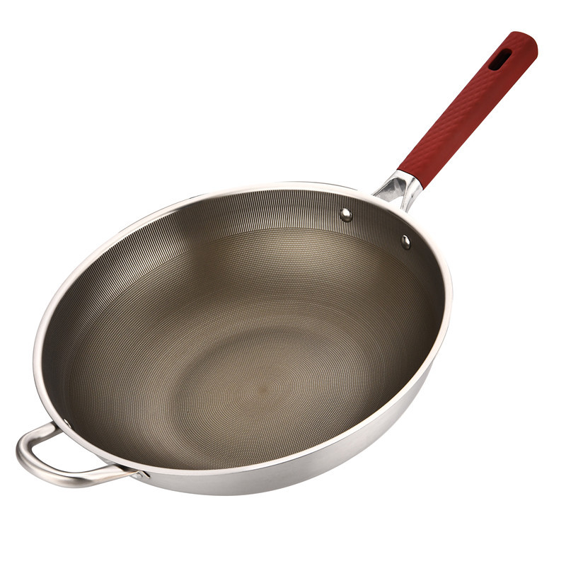 Good Partner Factory directly supplies the brand-new generation of full-screen stainless steel wok, titanium-containing non-stick wok and cooking wok, one-piece consignment pic 9