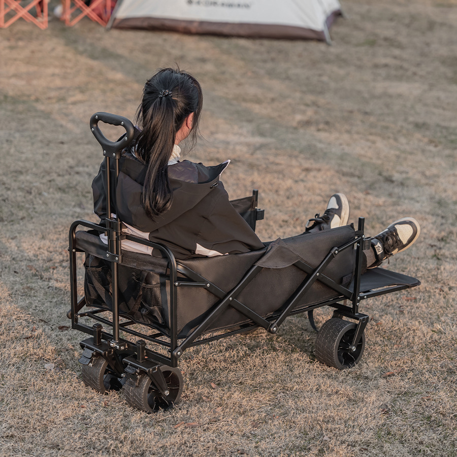 Jingyiqiang load-bearing camping vehicle, large outdoor trolley, folding hand-pushed campsite vehicle, portable picnic camping vehicle, cross-border pic 28