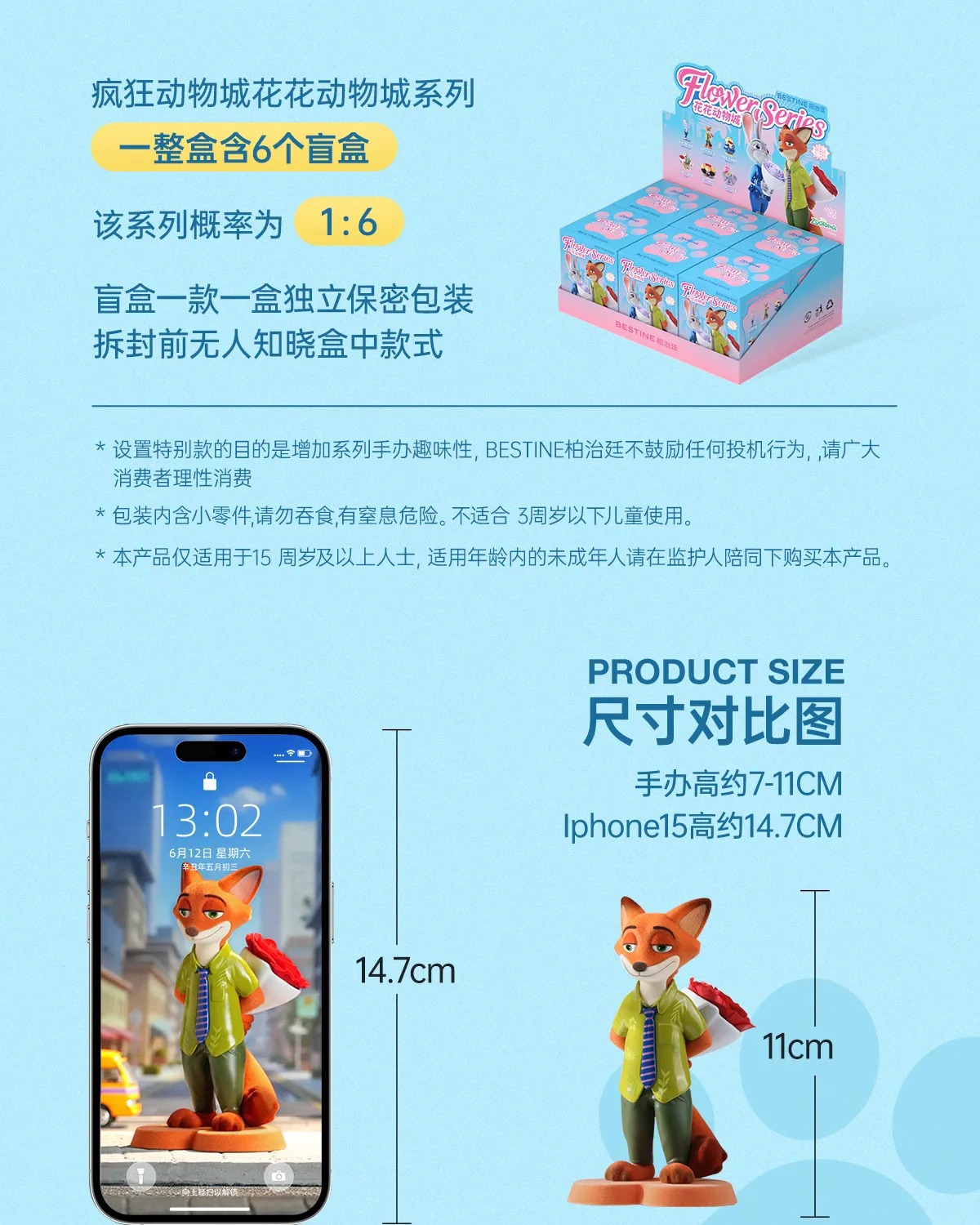 正版迪士尼花花动物城系列盲盒潮玩手办可爱公仔桌面摆件礼品批发详情5