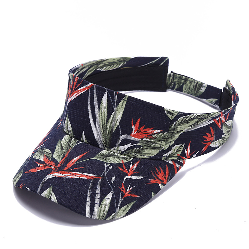 Marathon outdoor sports baseball cap, running headless breathable sun hat, pure cotton printed floral ceiling cap pic 8