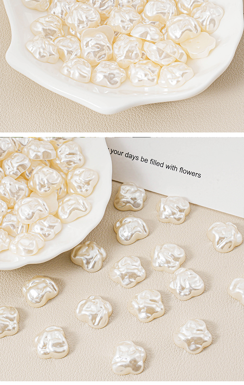 珍珠异形扣子配件贴片珍珠配件半面蝴蝶动物形状扣半圆钮子材料详情7