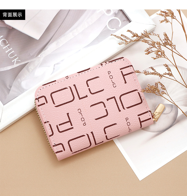 欧美时尚字母印花风琴卡包零钱包大容量拉链风琴卡包卡套厂家批发详情10