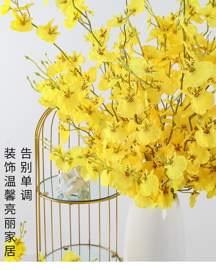 Artificial dancing orchid, Phalaenopsis, silk flowers, living room decoration, dining table, dried flowers, artificial flowers, vases, ornaments, bouquet arrangement pic 5