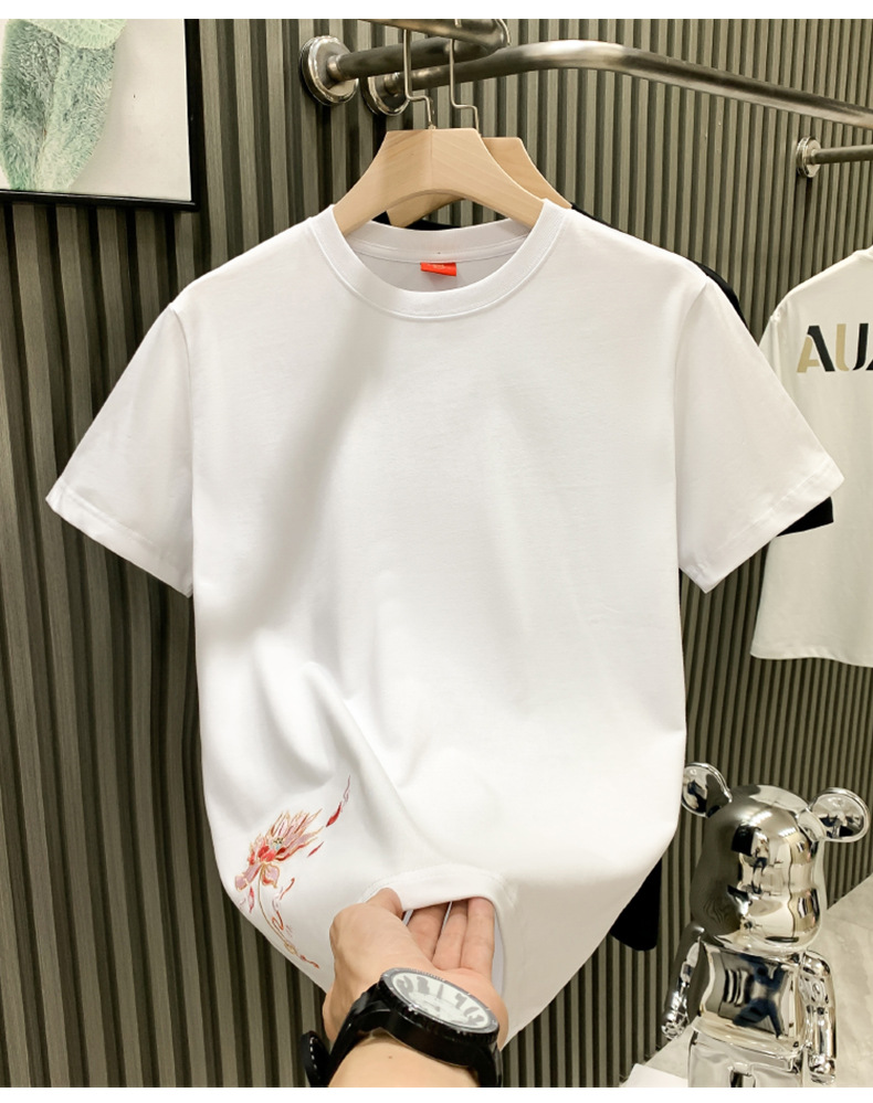 The new summer collection of Chinese trend short-sleeved T-shirts for men with round collars and half sleeves is a trendy choice for young people pic 6