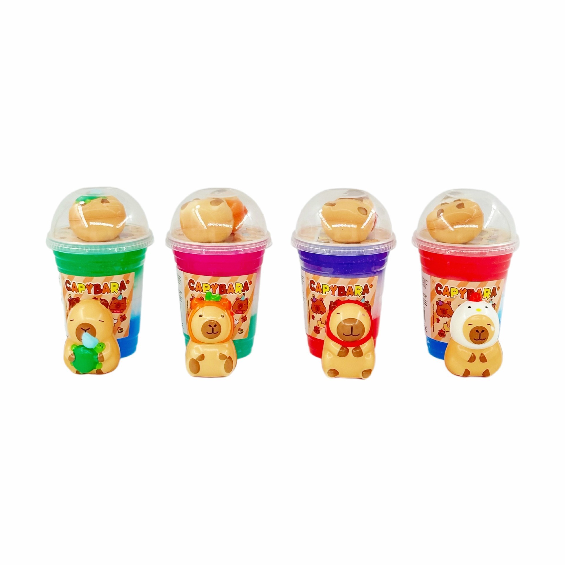 外贸彩泥创意奶茶杯三色水晶泥卡皮巴拉儿童恶搞整蛊放屁泥厂家批详情4