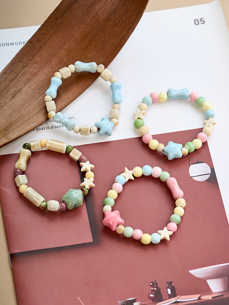 景德镇陶瓷手链新不掉色女夏季百搭学生古风串珠手串小清新流行详情1