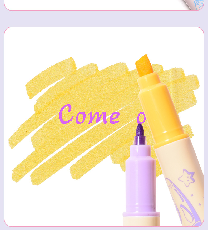 Tianfeng 239A multi-color double-headed highlighter pen, key point marking pen, note-taking and journal-making pen, multi-color highlighter pen pic 14