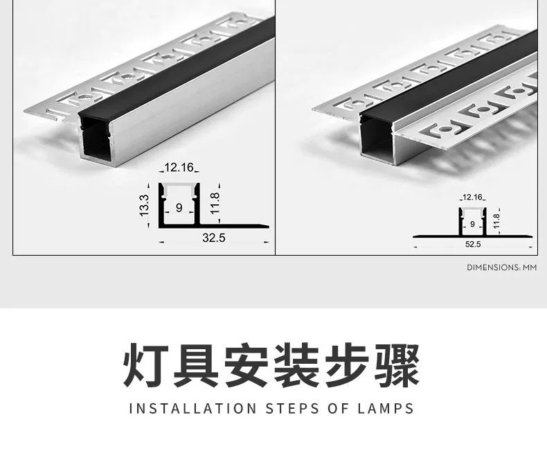 线型灯铝材线条灯预埋双眼皮花边led线性灯槽暗装天花吊顶线形灯详情19