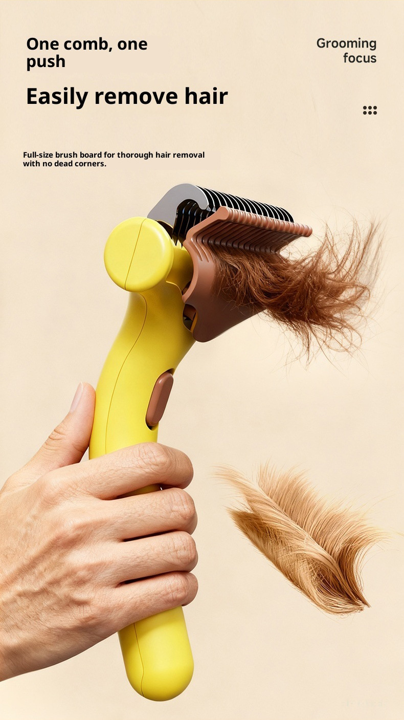 Cross-border pet knot comb, cat comb, floating hair removal comb, beauty hair removal, one-click floating hair removal comb, pet comb pic 8