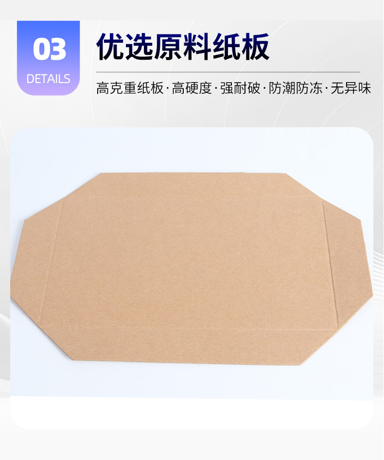 The manufacturer supplies kraft paper slide pallets, four-folded edge paper slide plates, four-sided fork-in slide pallets, and logistics delivery paper slide plates pic 5