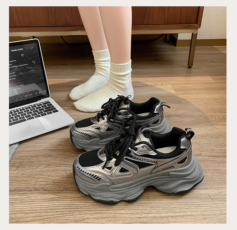 2025春夏季新款爆款老爹鞋女厚底增高轻便休闲运动鞋 网面透气百搭女式单鞋 潮流时尚舒适跑步鞋详情16