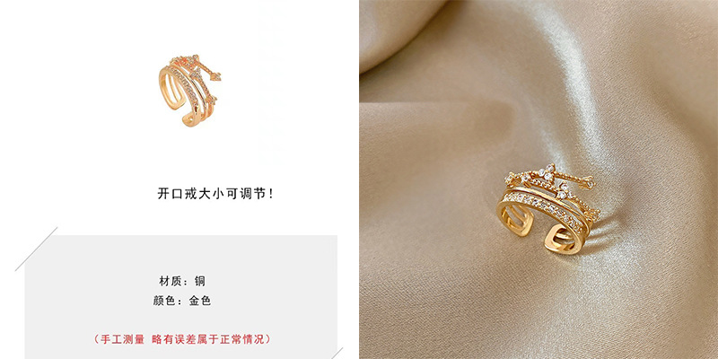 Korean-style niche light luxury ring, with a unique design sense, micro-inset zircon ring, a high-end and adjustable jewelry that is popular among Internet celebrities pic 14