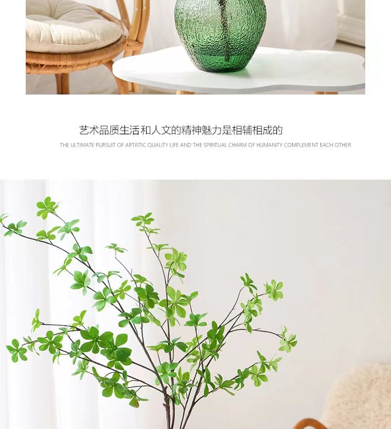 日式吊钟简约大肚子玻璃花瓶雪柳银柳百合水培马醉木鲜花花器摆件详情12