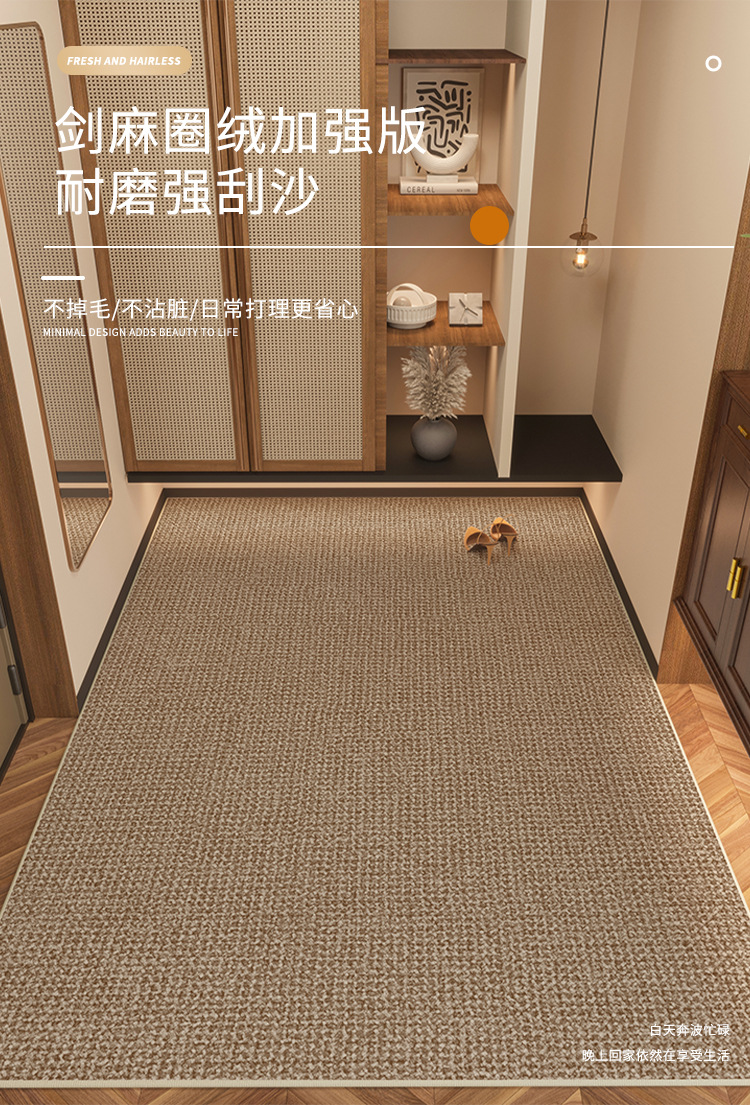 The entrance door mat is dirt-resistant, dust-proof and waterproof. It is a large area of sisal imitation carpet that can be cut pic 3