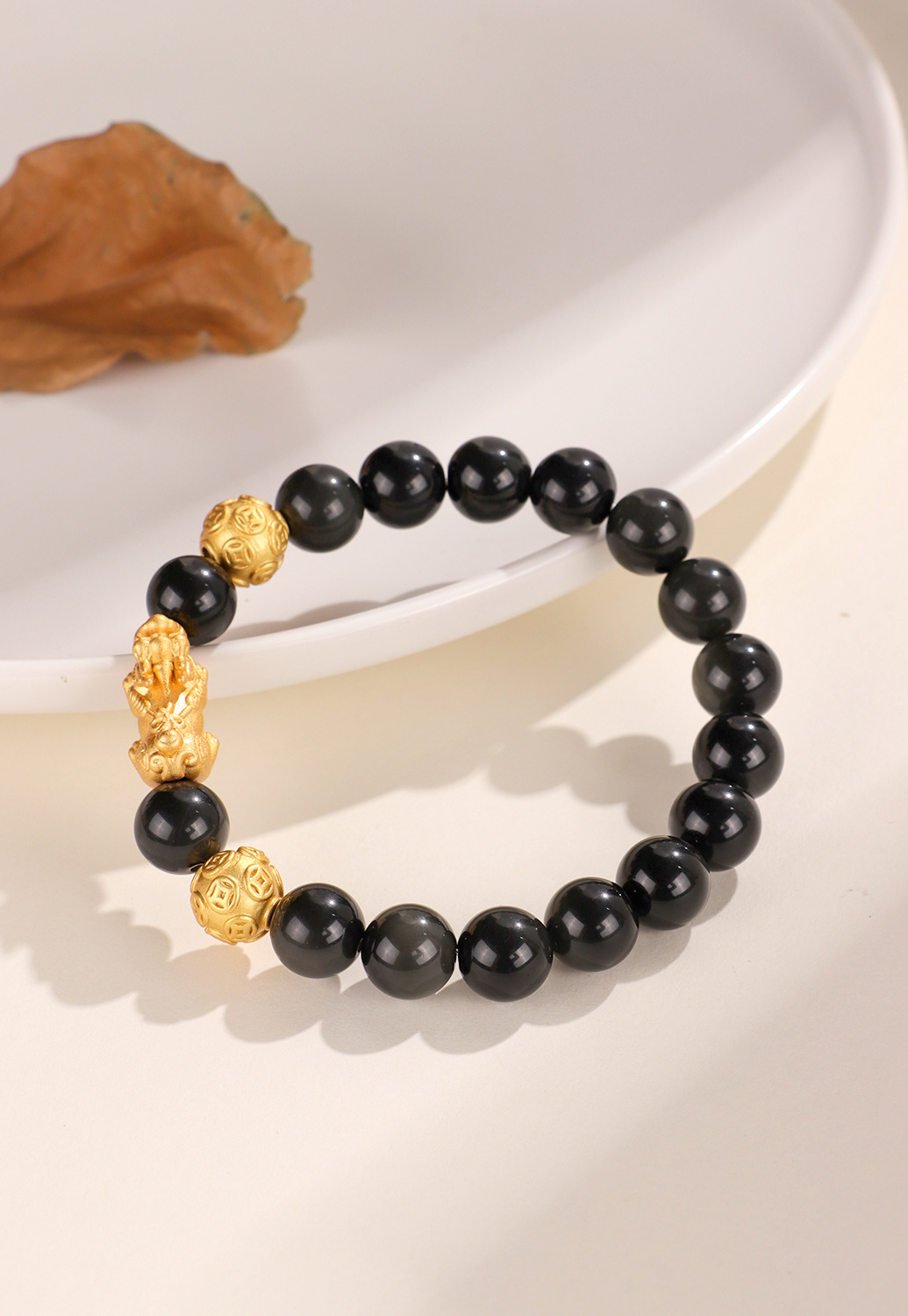 国潮貔貅珠黑曜石串珠情侣手链女新中式民族国潮风手串批发详情39