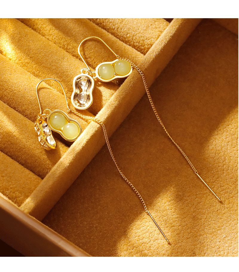 Hyacinth good fumi y jade colgante pendientes shake yin boom estilo orejeras moda femenina luz lujo alto sentido línea de la oreja pic 6