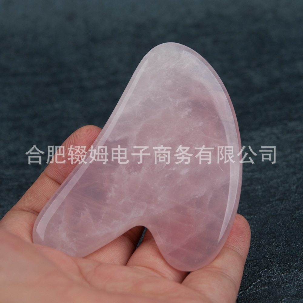 粉晶玉石刮痧板按摩器美妆护肤美容刮痧美容院SPA精油按摩板礼品详情16
