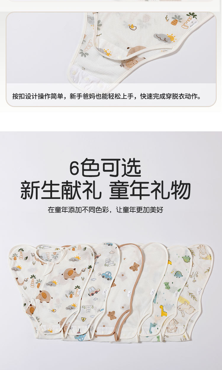 新生婴儿投降式防惊跳睡袋春秋薄棉夏透气纯棉网孔宝宝襁褓防踢被详情5