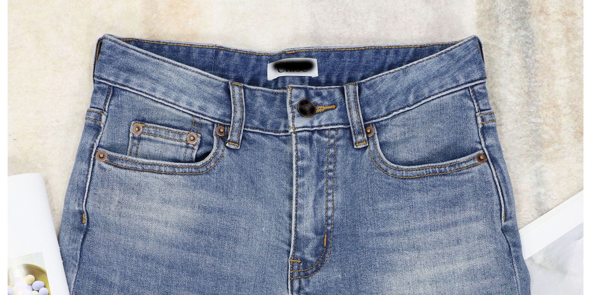 C brand straight-leg jeans for women, blue, versatile, fitted, high-waisted, flared nine-inch trousers for women 2026 early Spring pic 13