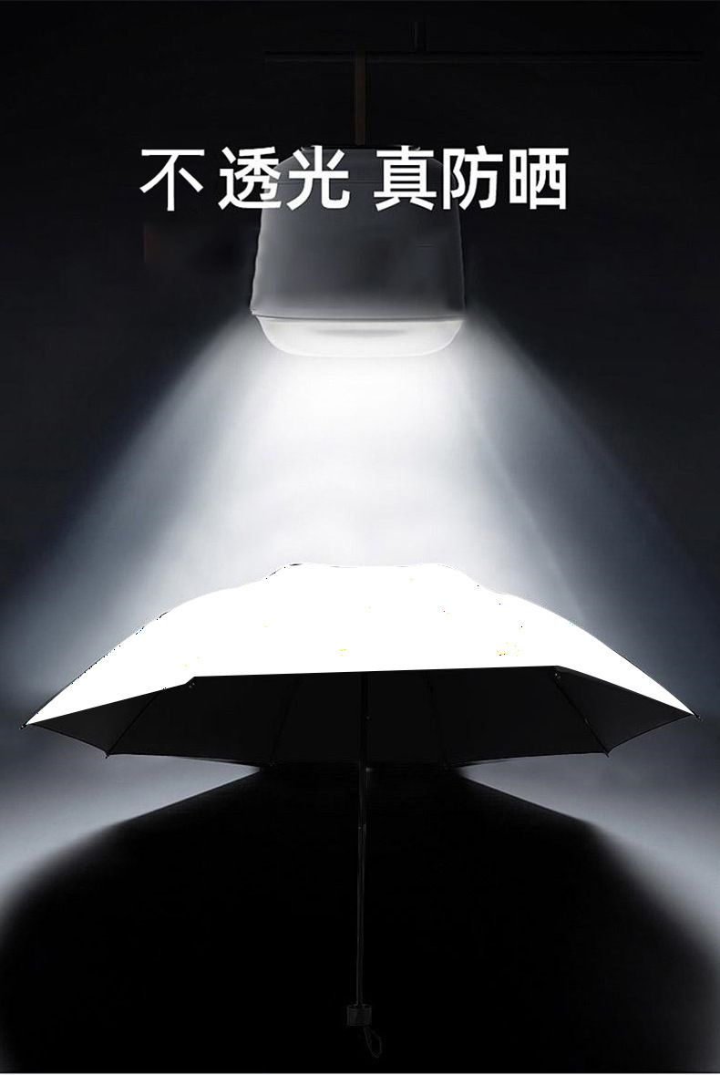 12骨加大黑胶晴雨伞两用男士商务伞三折叠防晒遮阳双人广告伞批发详情9
