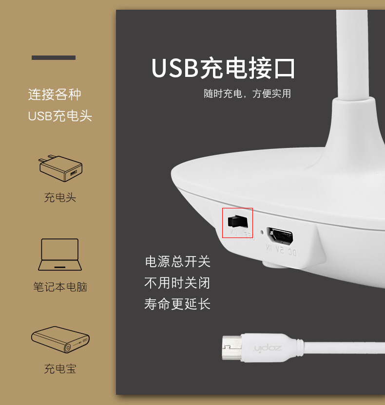 Новая USB-адаптивная настольная лампа LED, проходящая через границу, может быть заряжена новой китайской гостиной, в которой читается ночная лампа pic 19