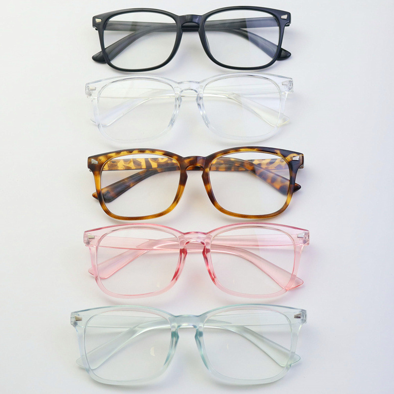 复古平光镜男女防蓝光眼镜防紫外线方形镜框米钉眼镜架电脑镜8082详情4