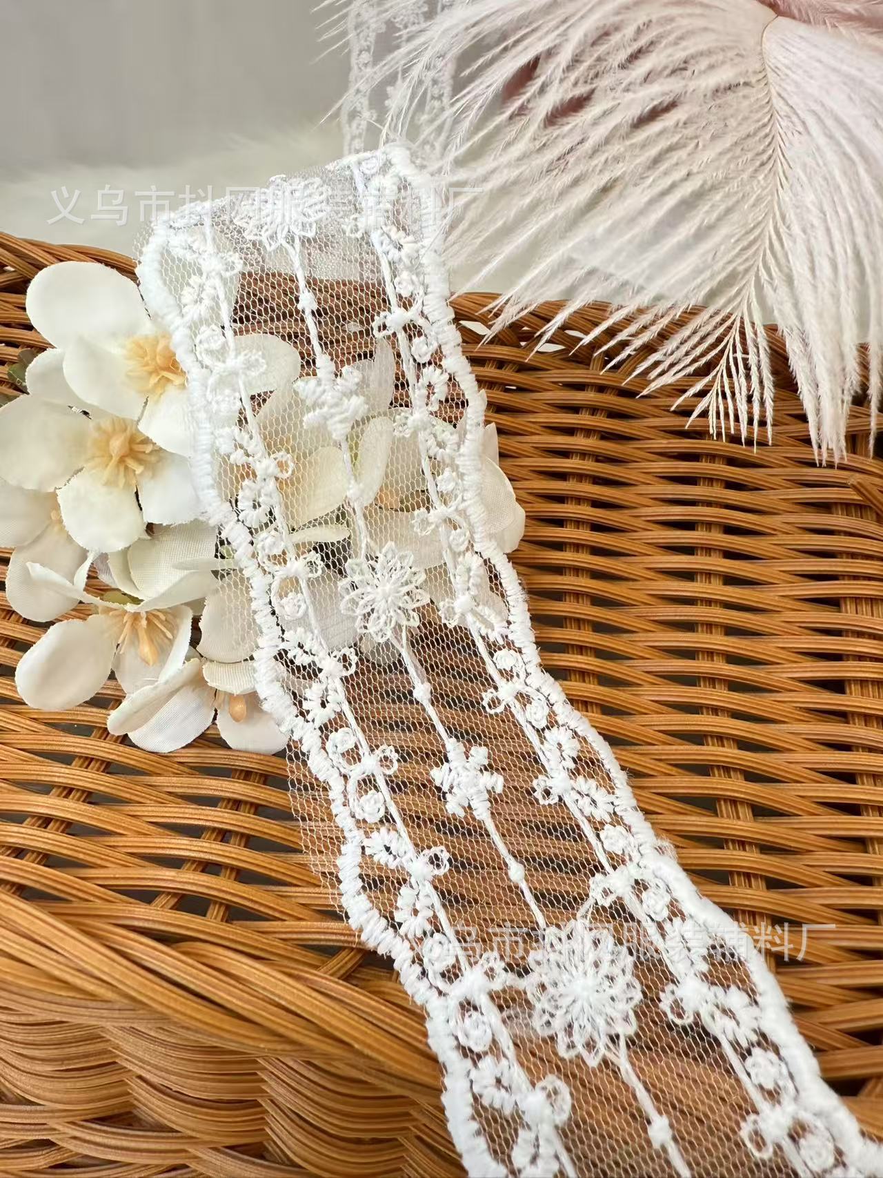 蕾丝白色花边婚纱刺绣织带洛丽塔手工diy发饰头饰蝴蝶结织带批发详情5