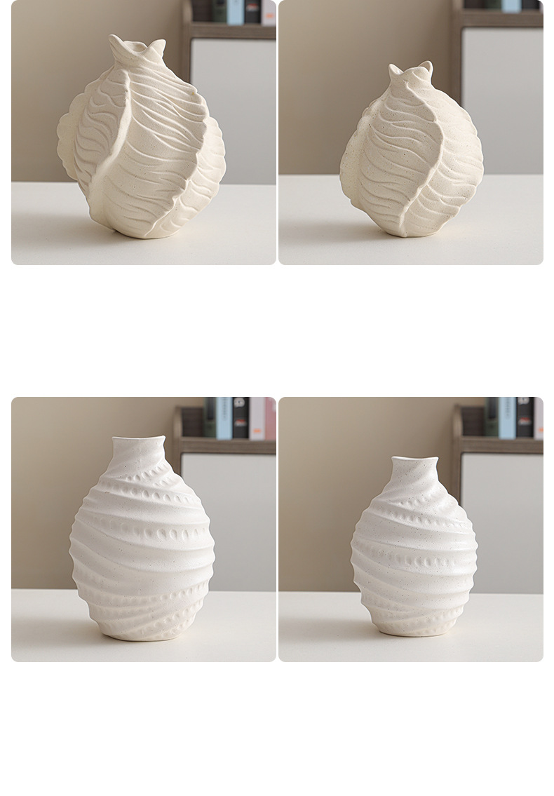 2026 New Nordic ceramic vases, simple flower arrangement vases, home living room decoration ornaments, creative vases, cross-border wholesale pic 5