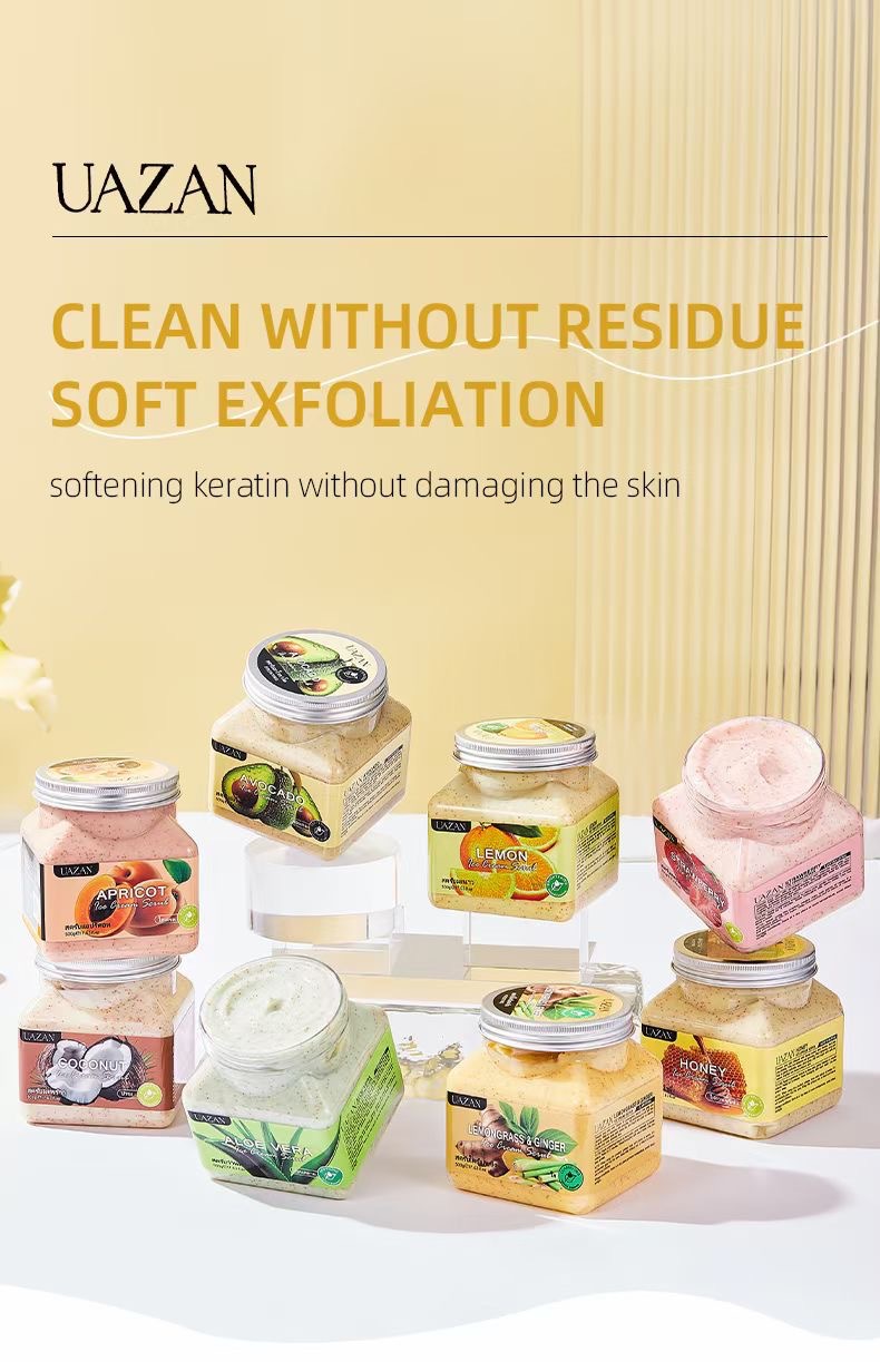 UAZAN植物水果磨砂膏身体去角质沐浴盐死皮清洁嫩肤美容护肤身体护理详情35
