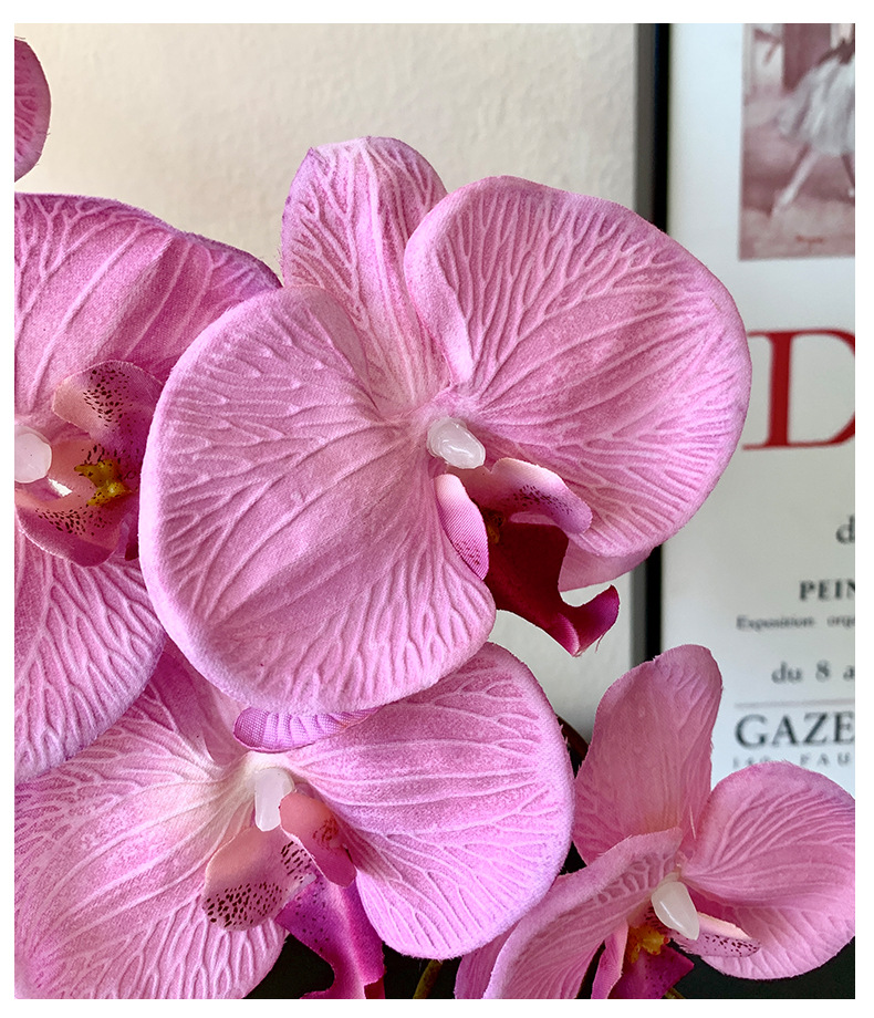轻奢蝴蝶兰仿真花假花高级感逼真摆设花艺餐桌花摆花装饰插花摆件详情15
