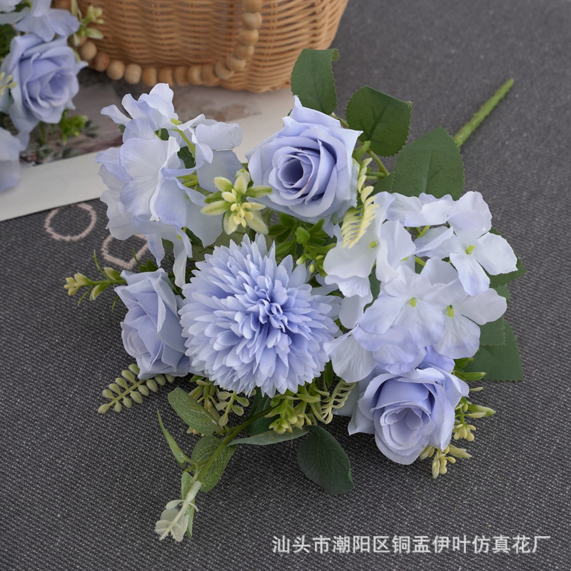 北欧仿真小玫瑰牡丹人造花家居装饰婚庆花墙洋甘菊花束详情11