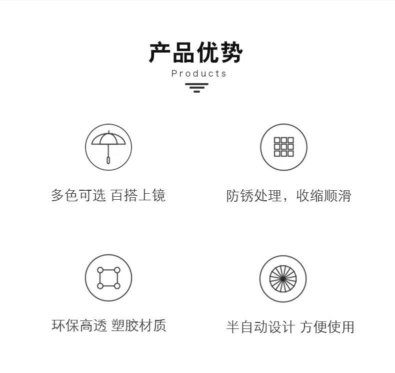 大号 透明雨伞网红ins成人学生小清新磨砂长柄雨伞广告伞大量批发详情2