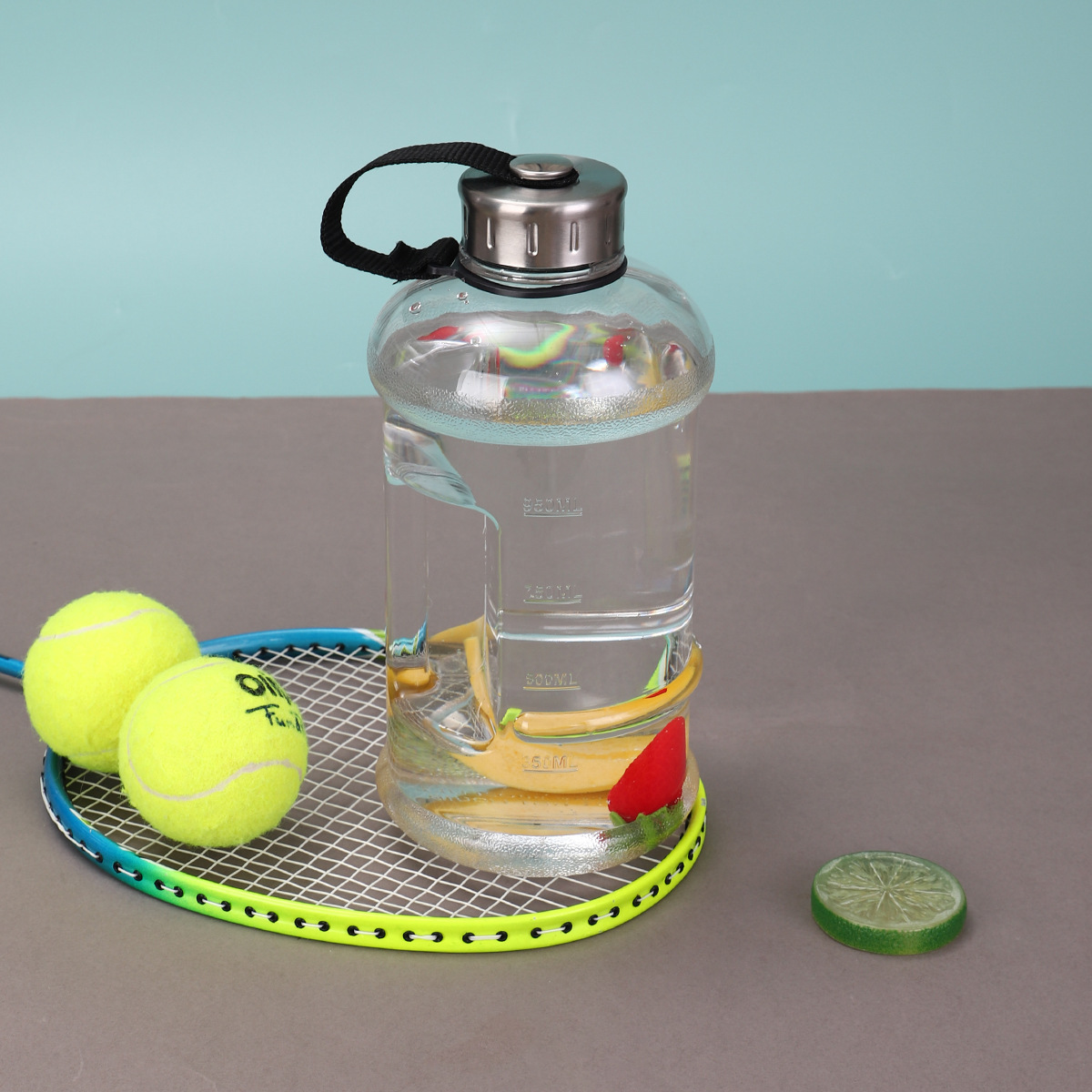Summer fitness tonton bucket Men's plastic space kettle 1.5L steel lid portable large-capacity outdoor sports water bottle pic 7