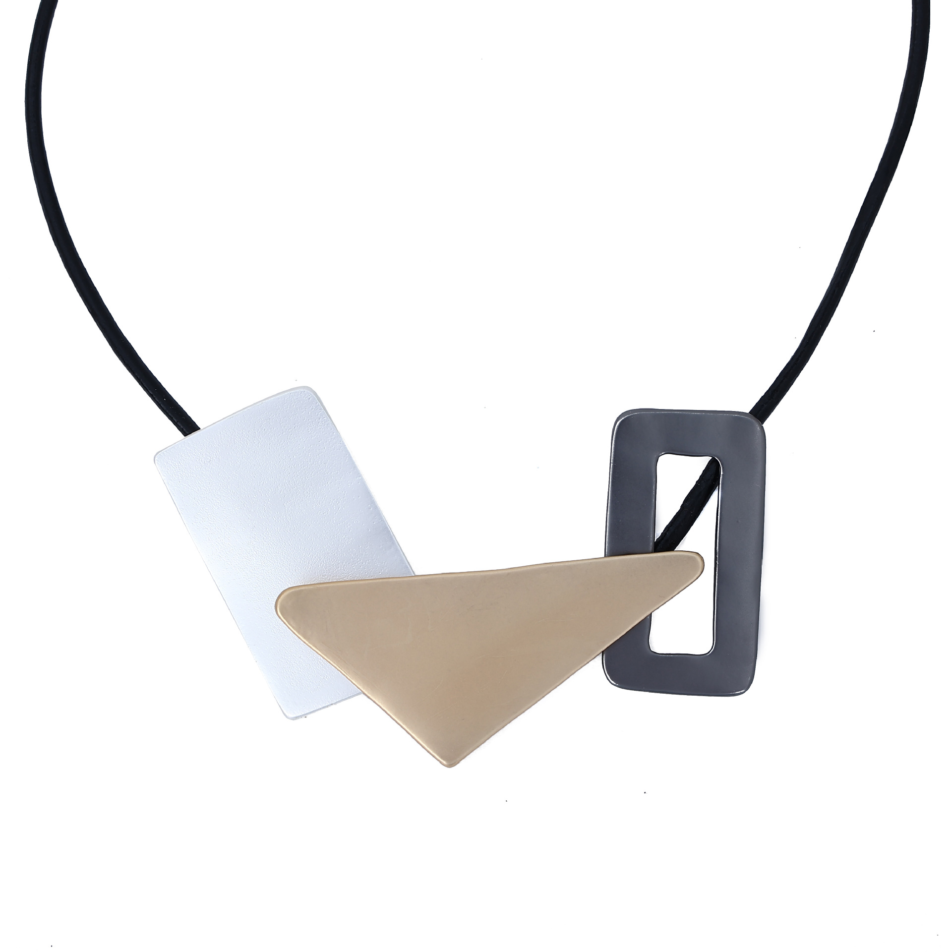 亚马逊爆款欧美流行秋冬时尚几何民族风异形撞色女士合金短项链详情7