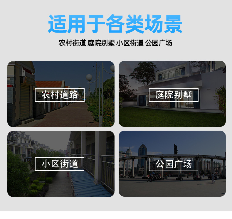 SH-100 LED solar outdoor sensor lamp, four-sided charging street lamp, wall lamp, solar lamp, solar energy saving pic 8